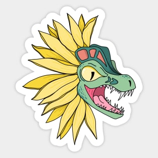 Sunflower Dinosaur Sticker